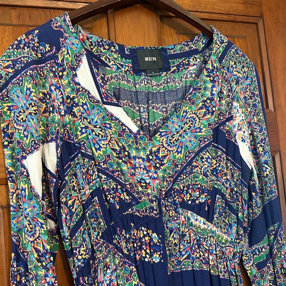 Anthropologie Maeve Monaco Dress in Blue Multicolor size M - Picture 5 of 10
